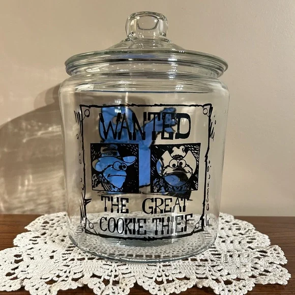 Glass Cookie Monster 'The Great Cookie Chief' Cookie Jar Muppets - Picture 4 of 6